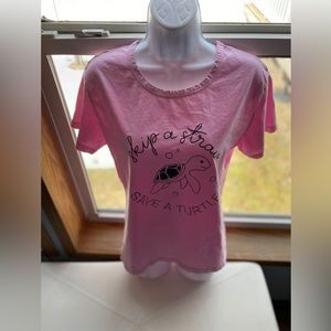 Skip a straw save a turtle, never worn. Size Large.